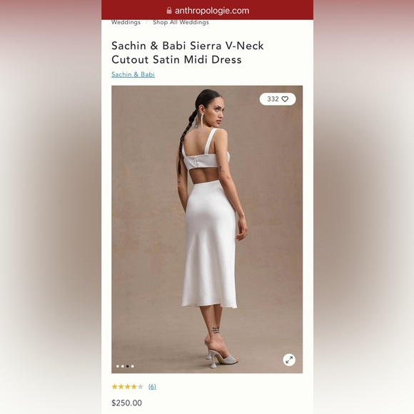 Sachin + Babi | Dresses | Sachin Babi Sierra Vneck Cutout Satin Midi Dress  | Poshmark